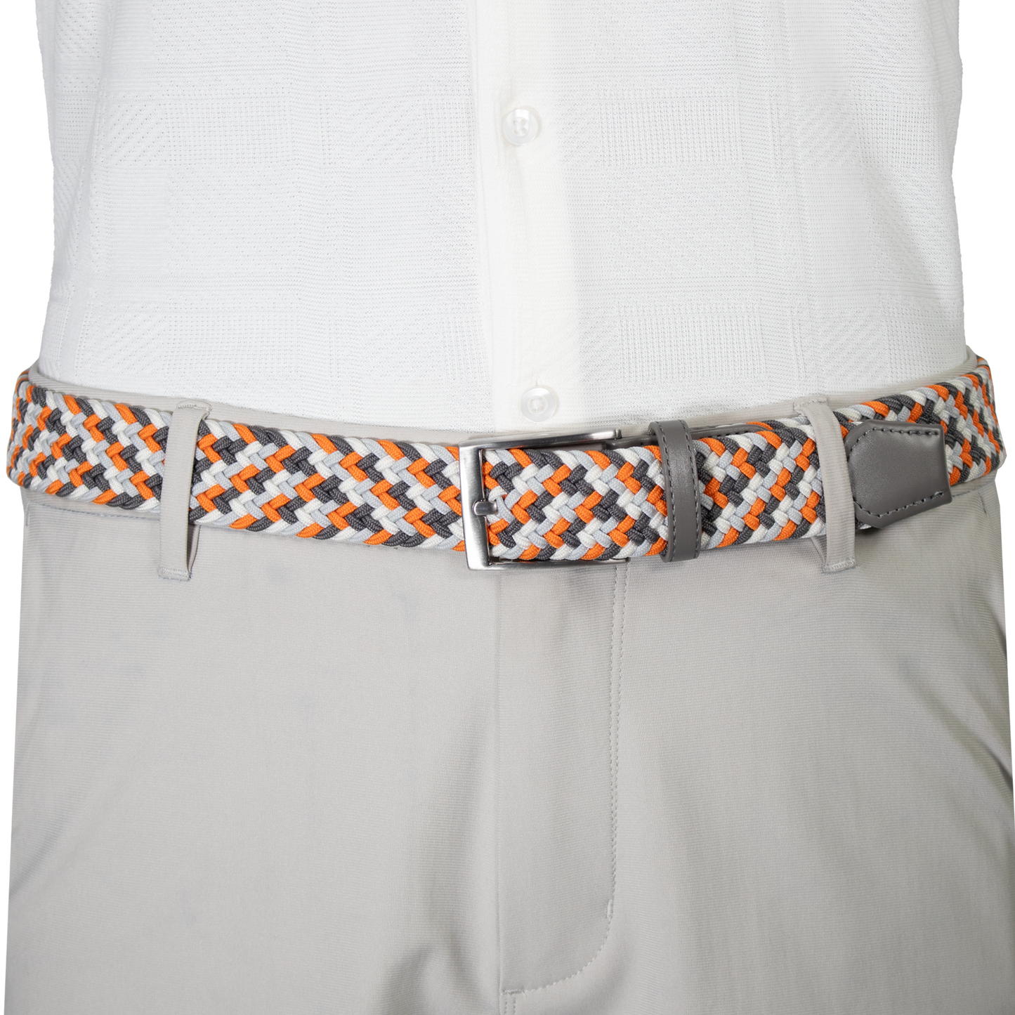 Orange, Light Grey, White, & Charcoal Elastic Belt