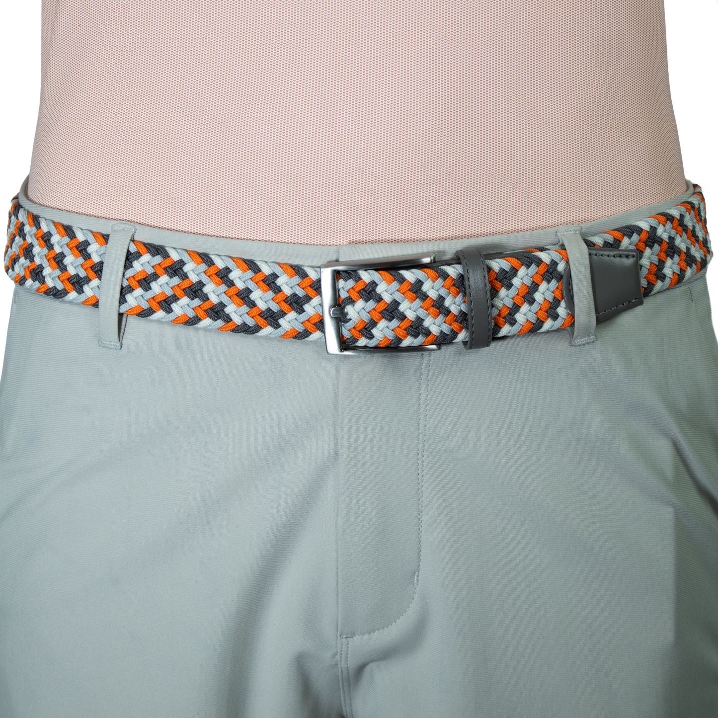 Orange, Light Grey, White, & Charcoal Elastic Belt