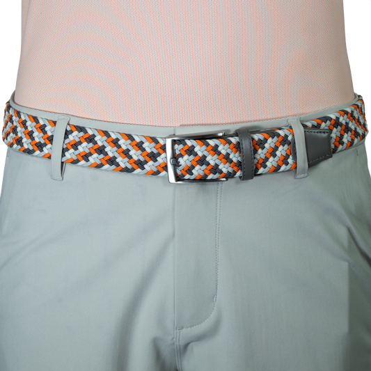 Orange, Light Grey, White, & Charcoal Elastic Belt