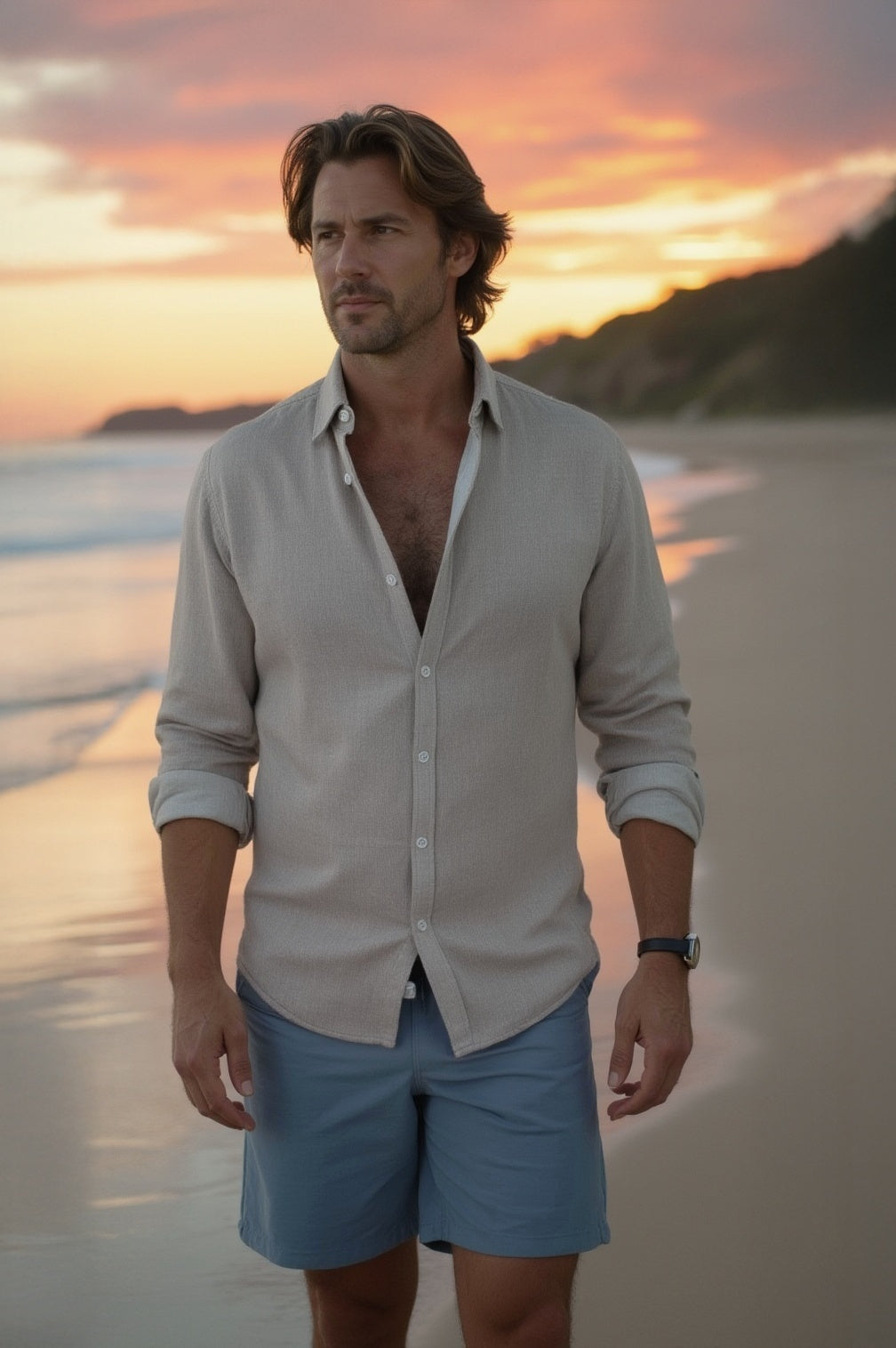 Shoreline Flow Steel Blue Swim Trunks