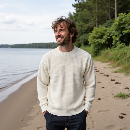 Cable Crew Neck- Cream