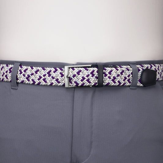 Purple, Grey, & White Elastic Belt