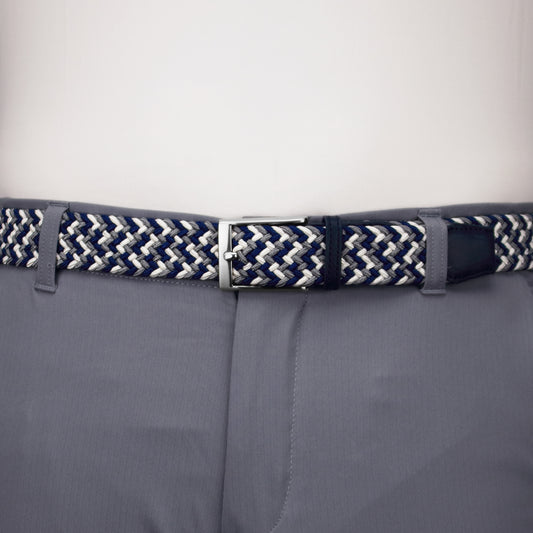 Charcoal, White, & Navy Elastic Belt