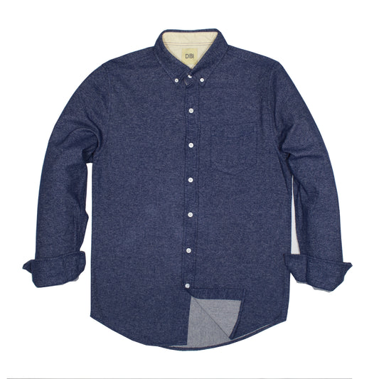 Dark Blue Twill Brushed Flannel