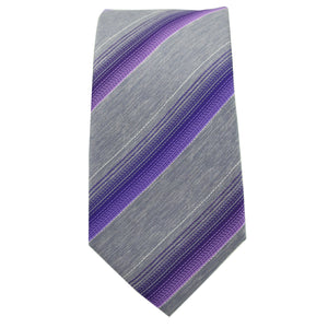 Purple & Silver Striped Tie