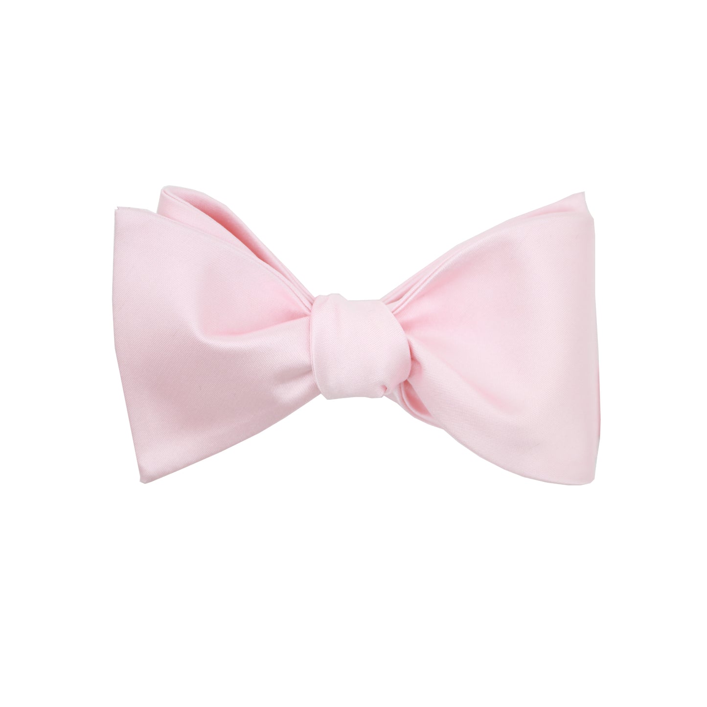 Blush Satin Self Tie Bow Tie