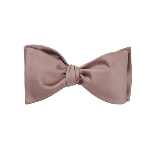Mauve Satin Self Tie Bow  Tie