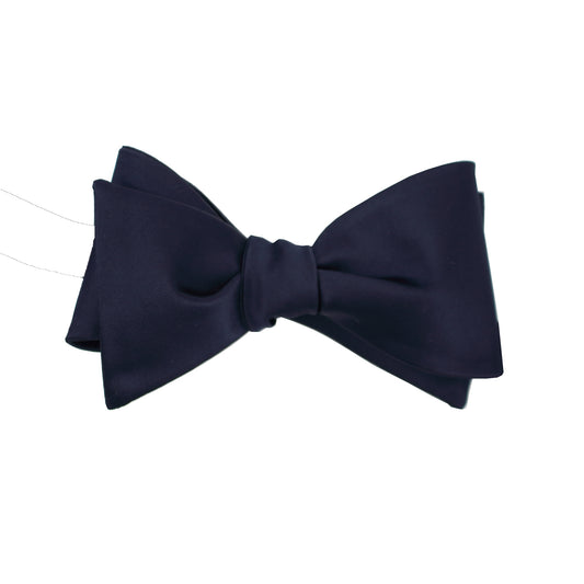 Navy Satin Self Tie Bow  Tie