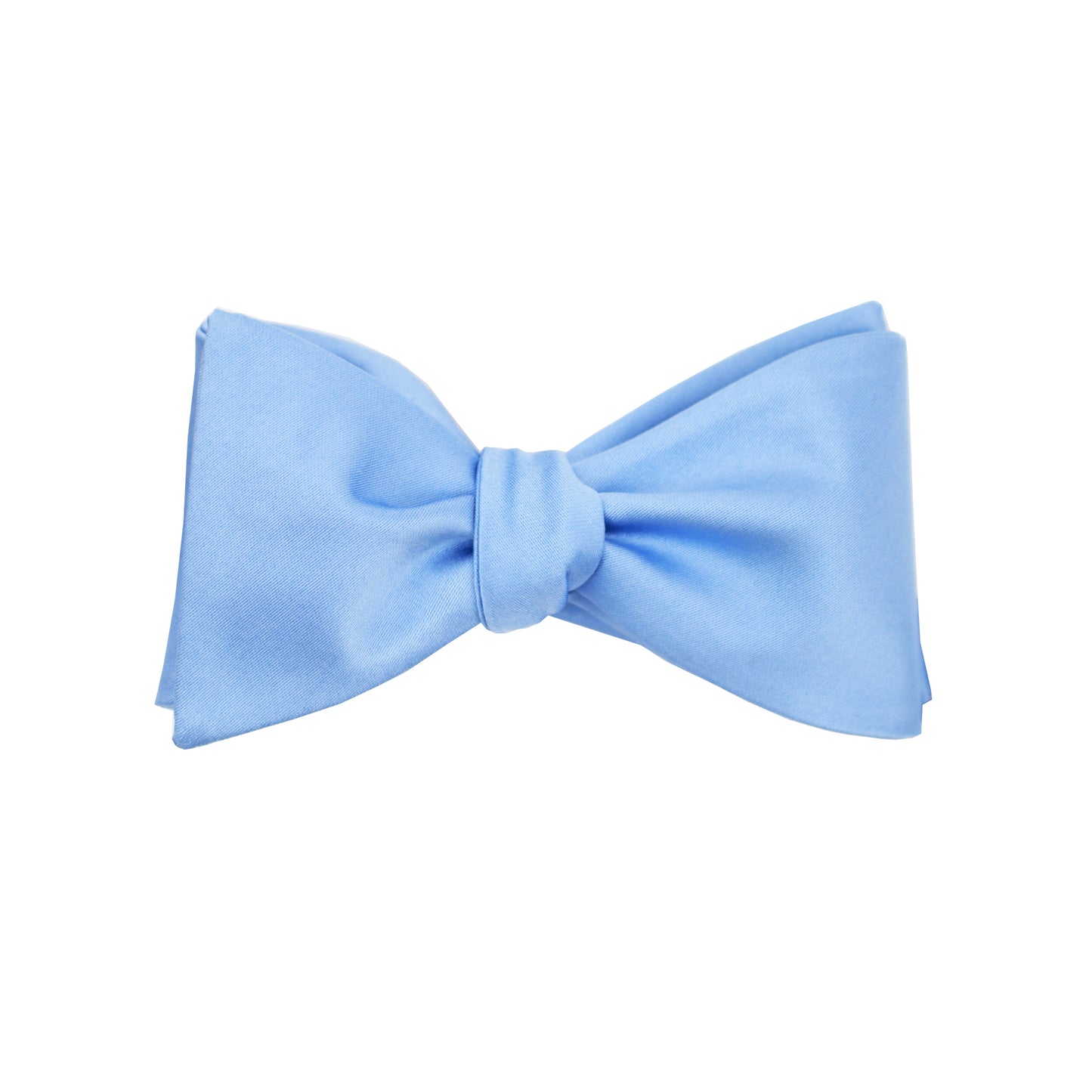 Sky Blue Satin Self Tie Bow Tie