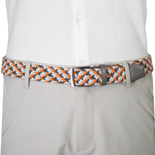 Orange, Light Grey, White, & Charcoal Elastic Belt