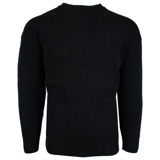 Cable Crew Neck- Black