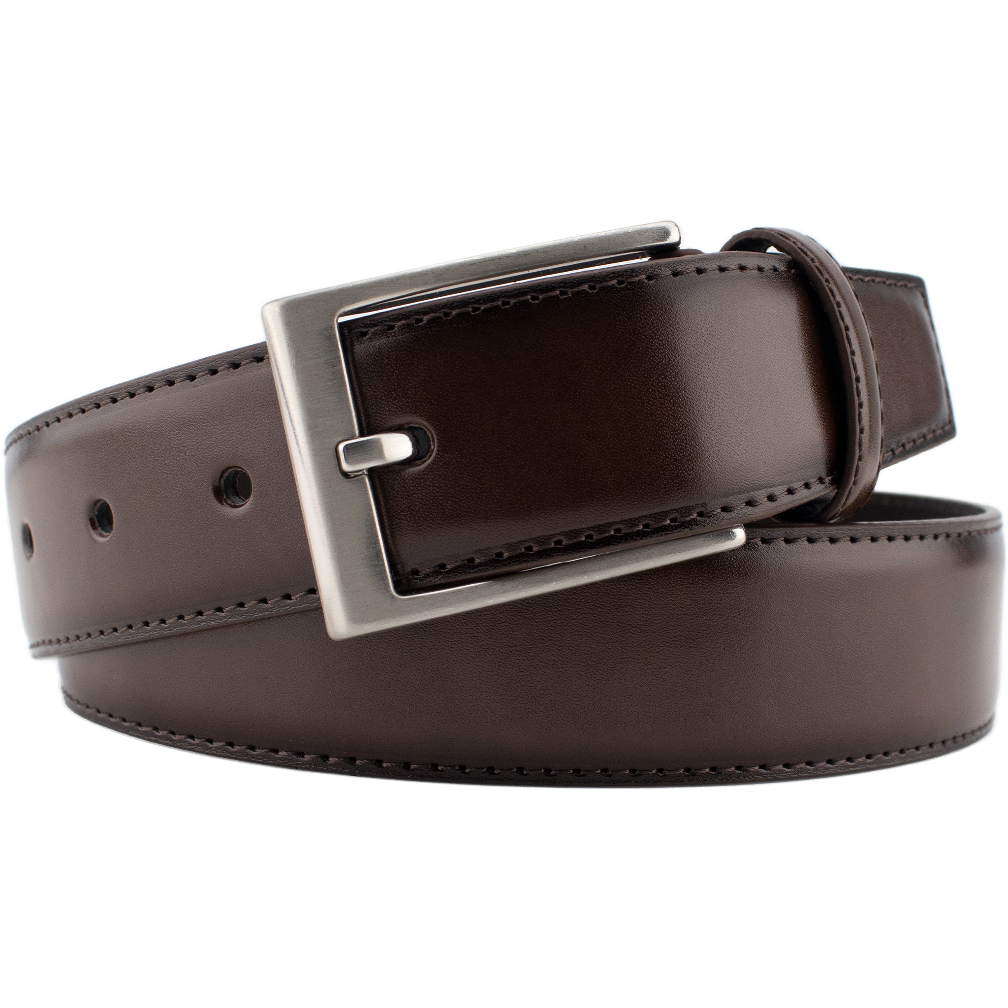 Dark Brown Dress Split Leather Belt