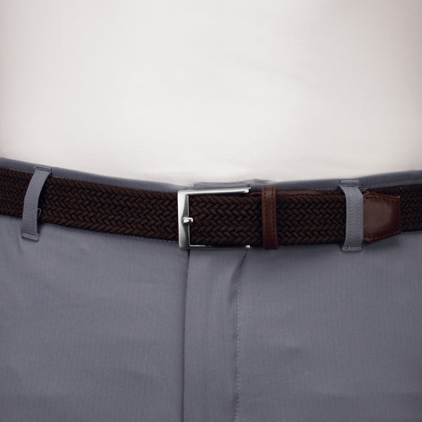 Solid Dark Brown Elastic Belt