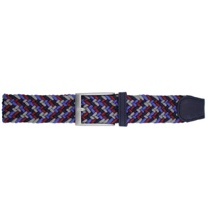 Cabernet, Navy, Royal Blue, & Grey Elastic Belt