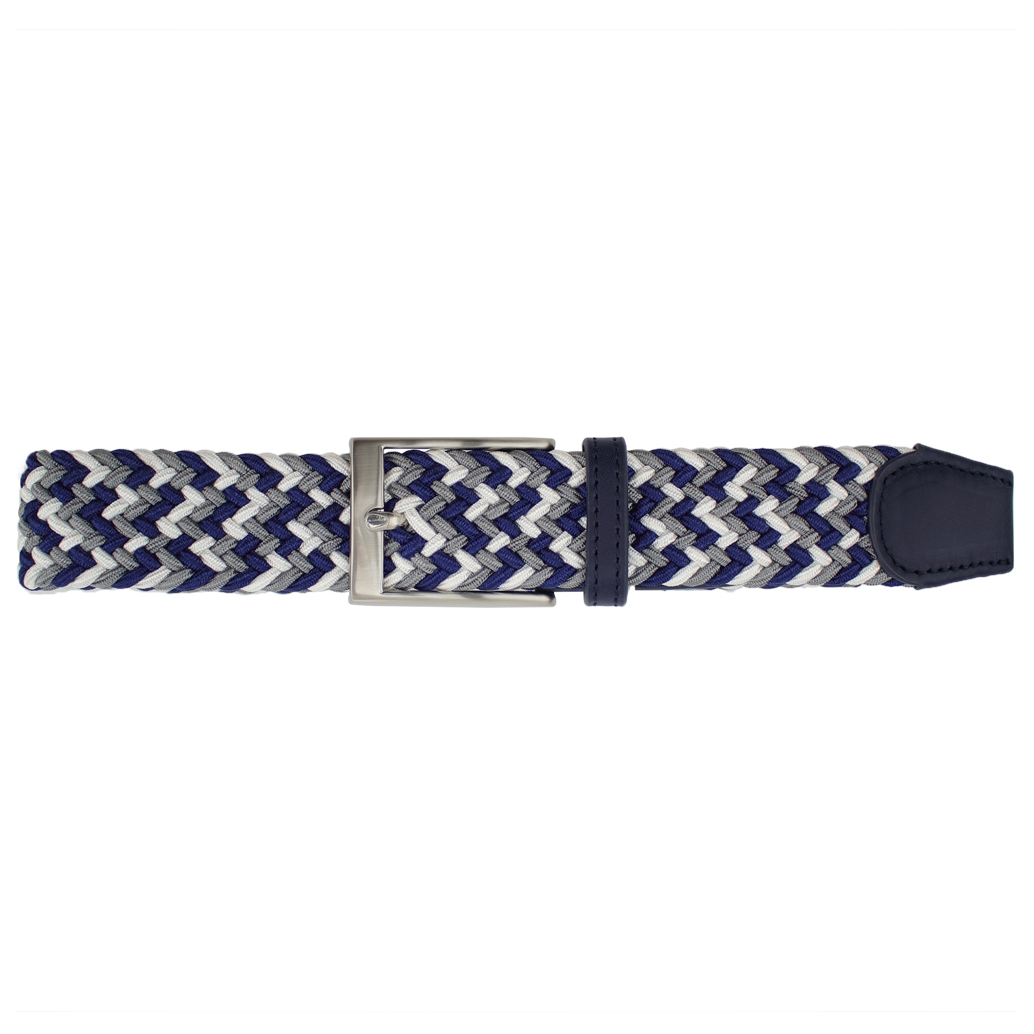 Charcoal, White, & Navy Elastic Belt