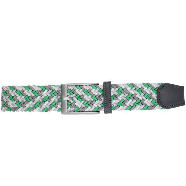 Green, White, Light Grey, & Charcoal Elastic Belt