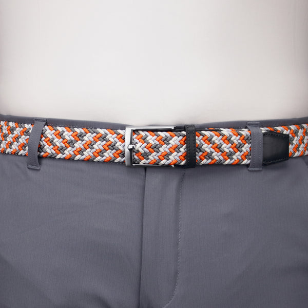 Orange, Light Grey, White, & Charcoal Elastic Belt