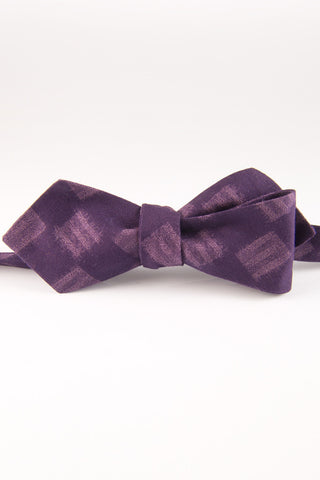 Checks & Balances Eggplant Self Tie Bow Tie