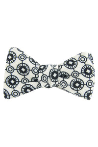 White Coinage Self Tie Bow Tie