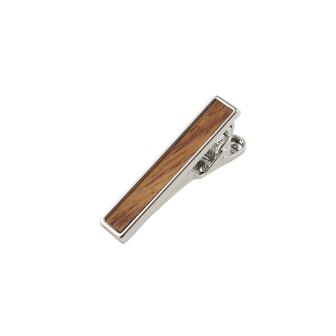 Bubinga Wooden Inlay-Silver Tie Bar from DIBI