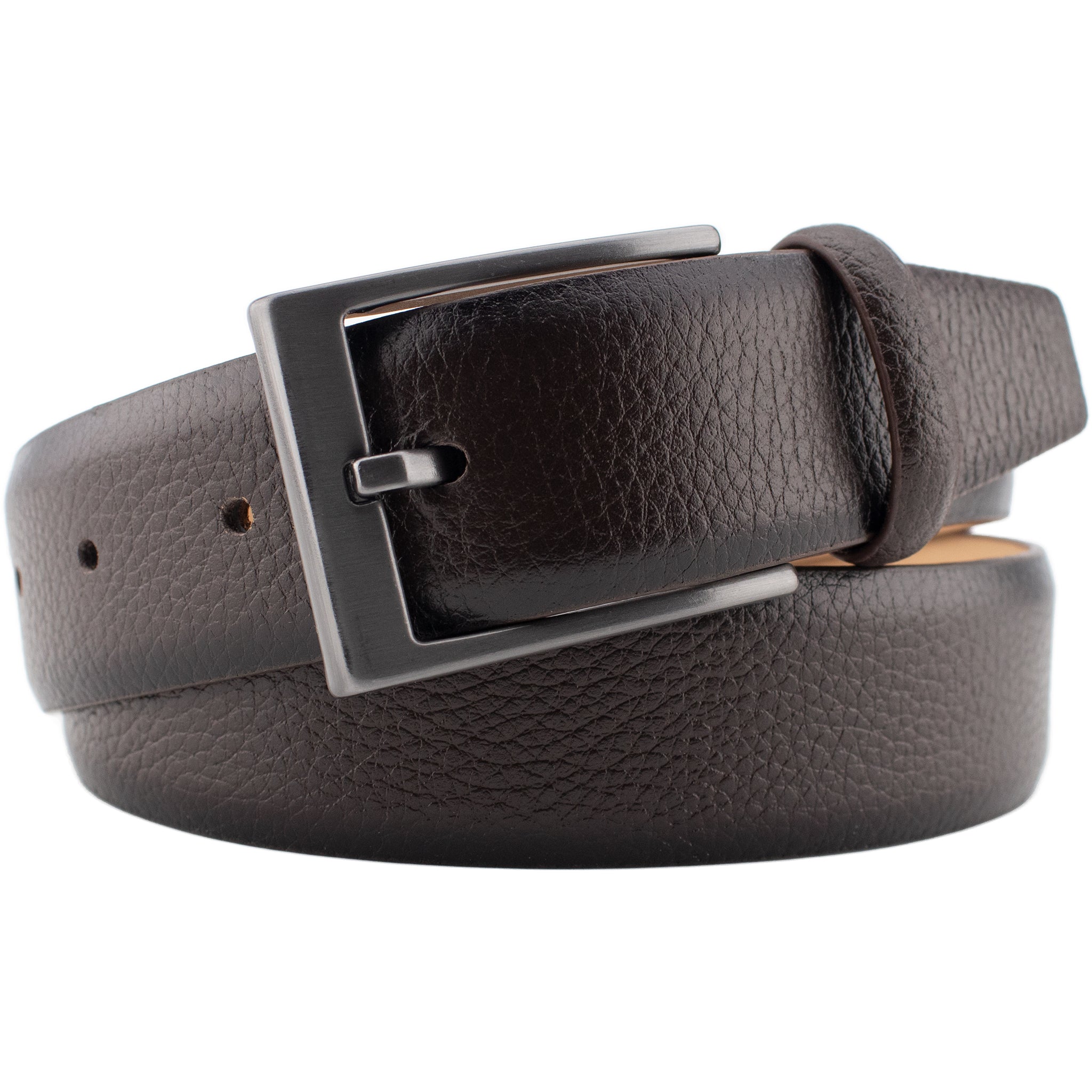Dark Brown Pebble Leather Belt