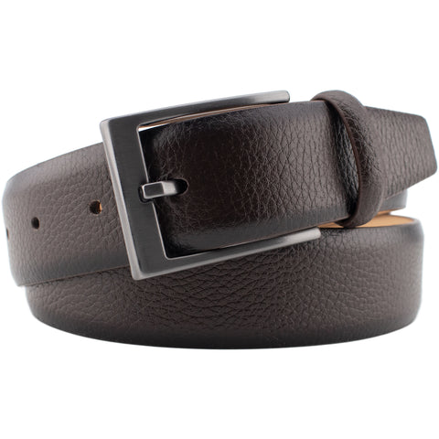 Dark Brown Pebble Leather Belt