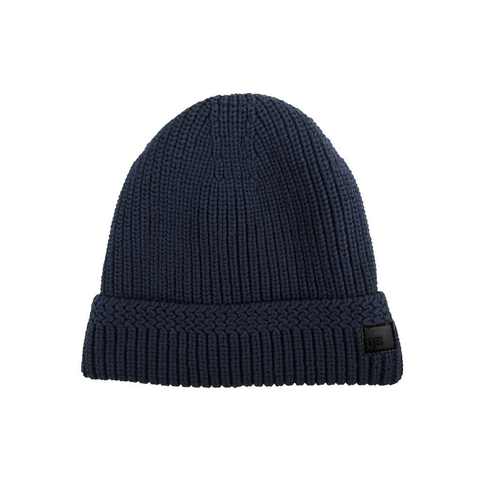 Navy Cable Knit Fur Lined Beanie from DIBI