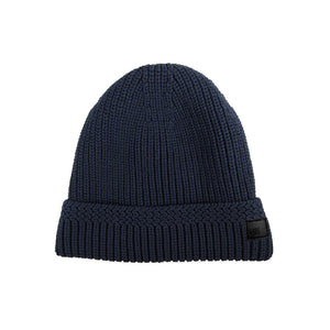 Navy Cable Knit Fur Lined Beanie from DIBI