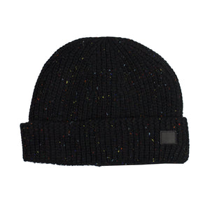 Faux Fur Lined Black Donegal Beanie from DIBI