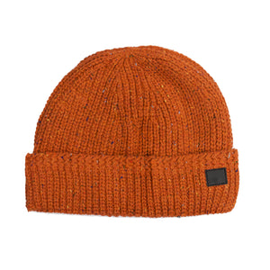 Faux Fur Lined Orange Donegal Beanie from DIBI