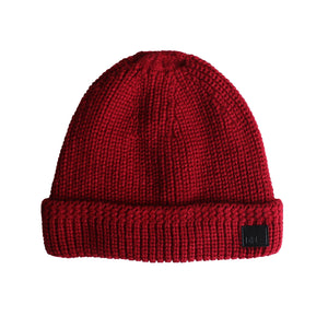 Rust Cable Knit Fur Lined Beanie from DIBI