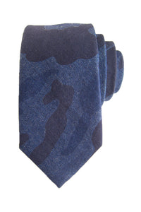 Dark Blue Woodland Camo Tie