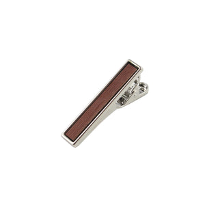 Cumaru Wooden Inlay-Silver Tie Bar from DIBI