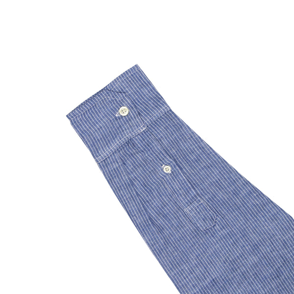 Blue Pinstripe Soft Hand Double Cloth