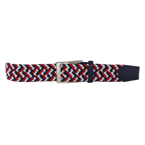 Navy, Red, & Silver Elastic Belt