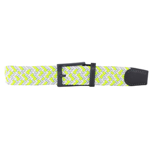 White, Grey, & Neon Yellow Elastic Belt