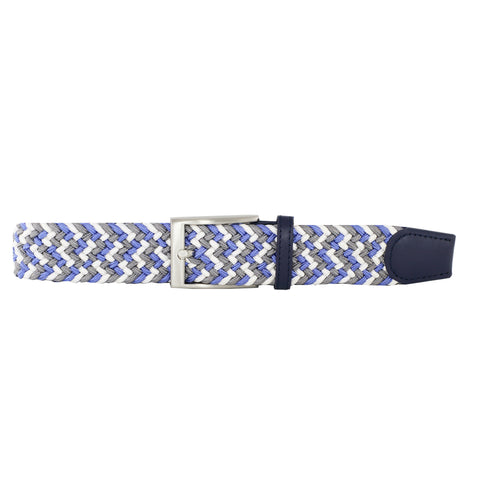 Sky Blue, Charcoal, & White Elastic Belt