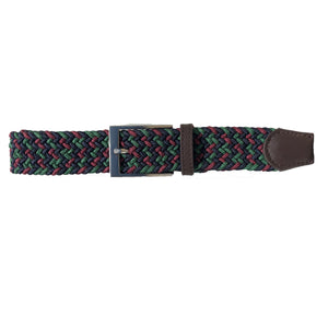 Burgundy, Navy, & Green Elastic Belt