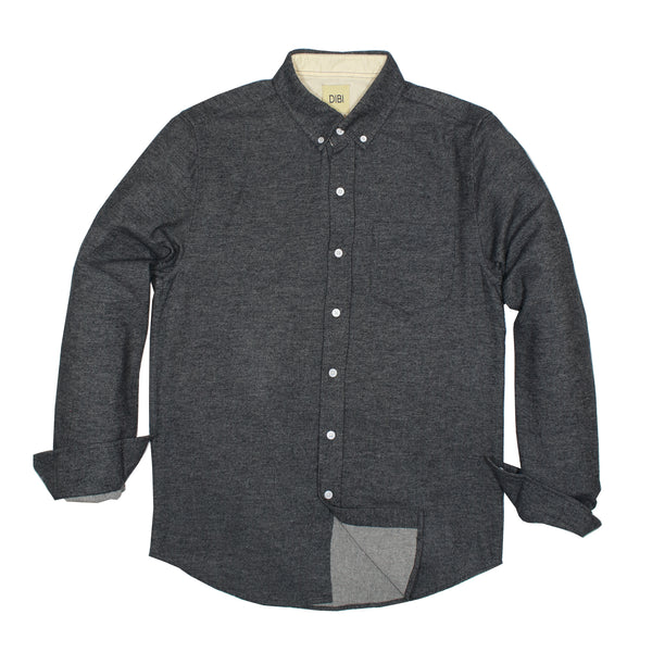 Black Twill Brushed Flannel