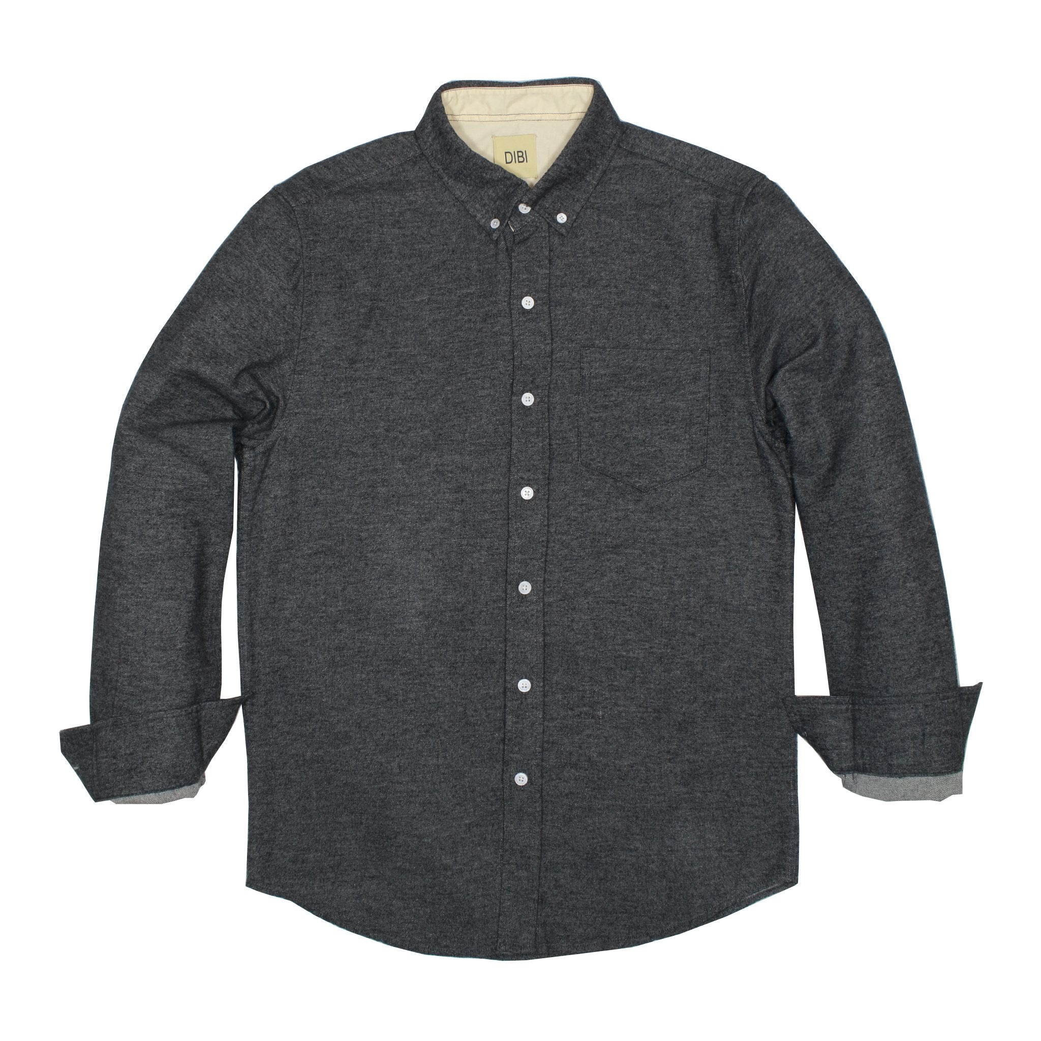 Black Twill Brushed Flannel