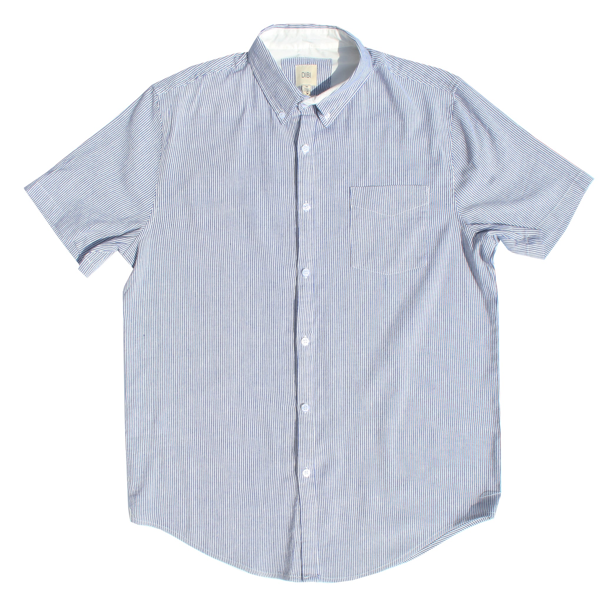 Light Blue & White Pinstripe Cotton Linen Shirt