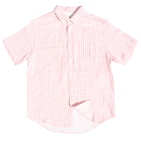 Light Pink Gingham Double Cloth Cotton Shirt