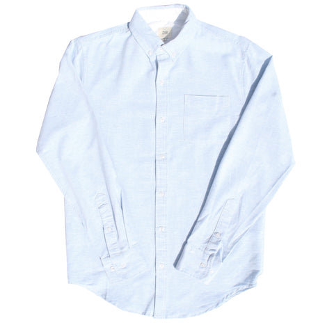 Heathered Light Blue Cotton Linen Shirt