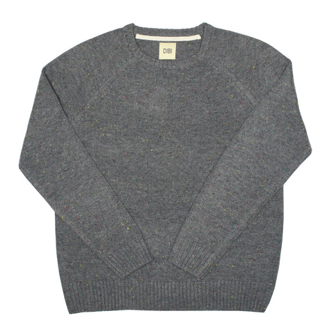 Grey Donegal Crewneck Sweater