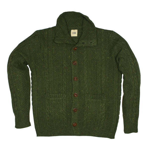 Forest Green Donegal Cardigan Sweater