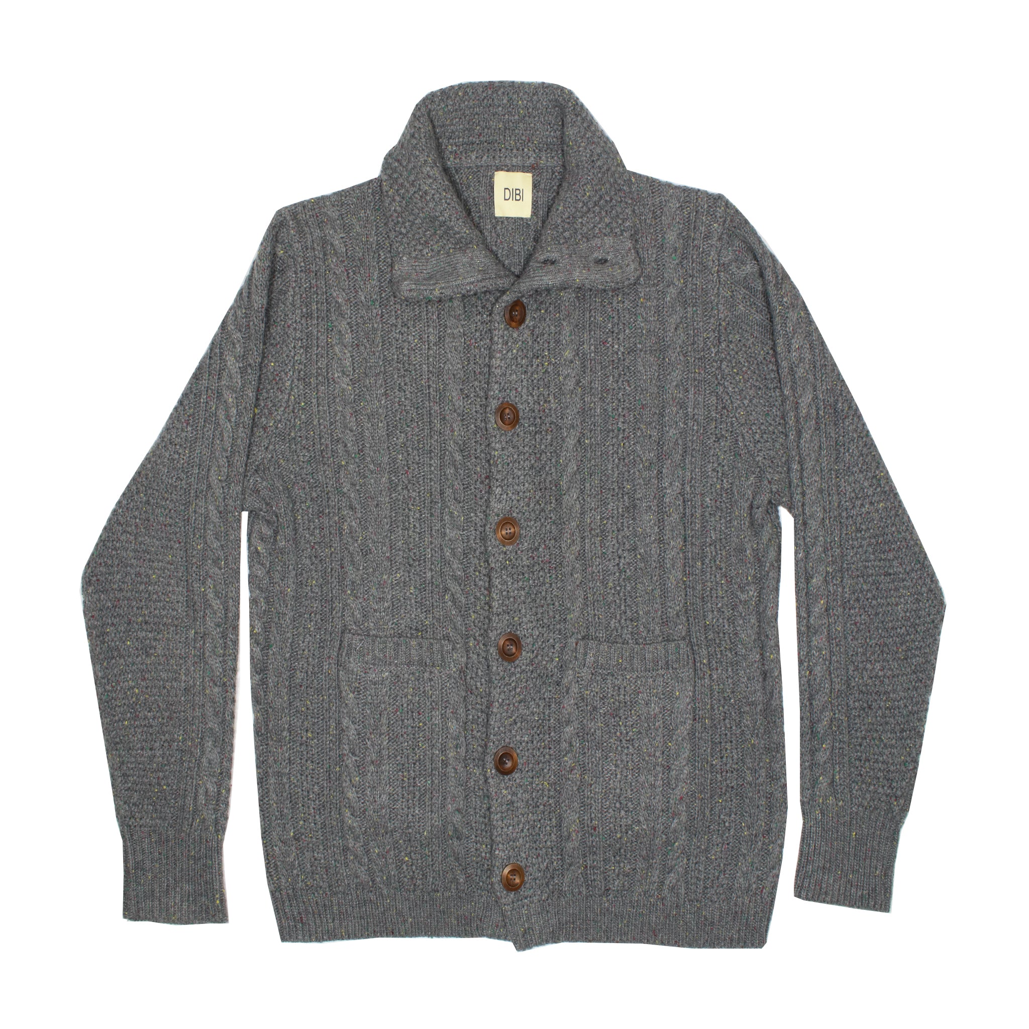 Grey Donegal Cardigan Sweater
