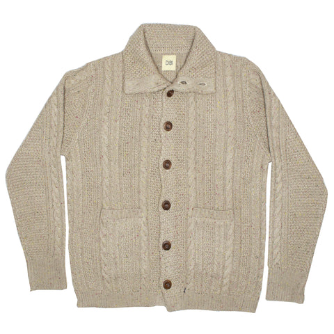 Oatmeal Donegal Cardigan Sweater