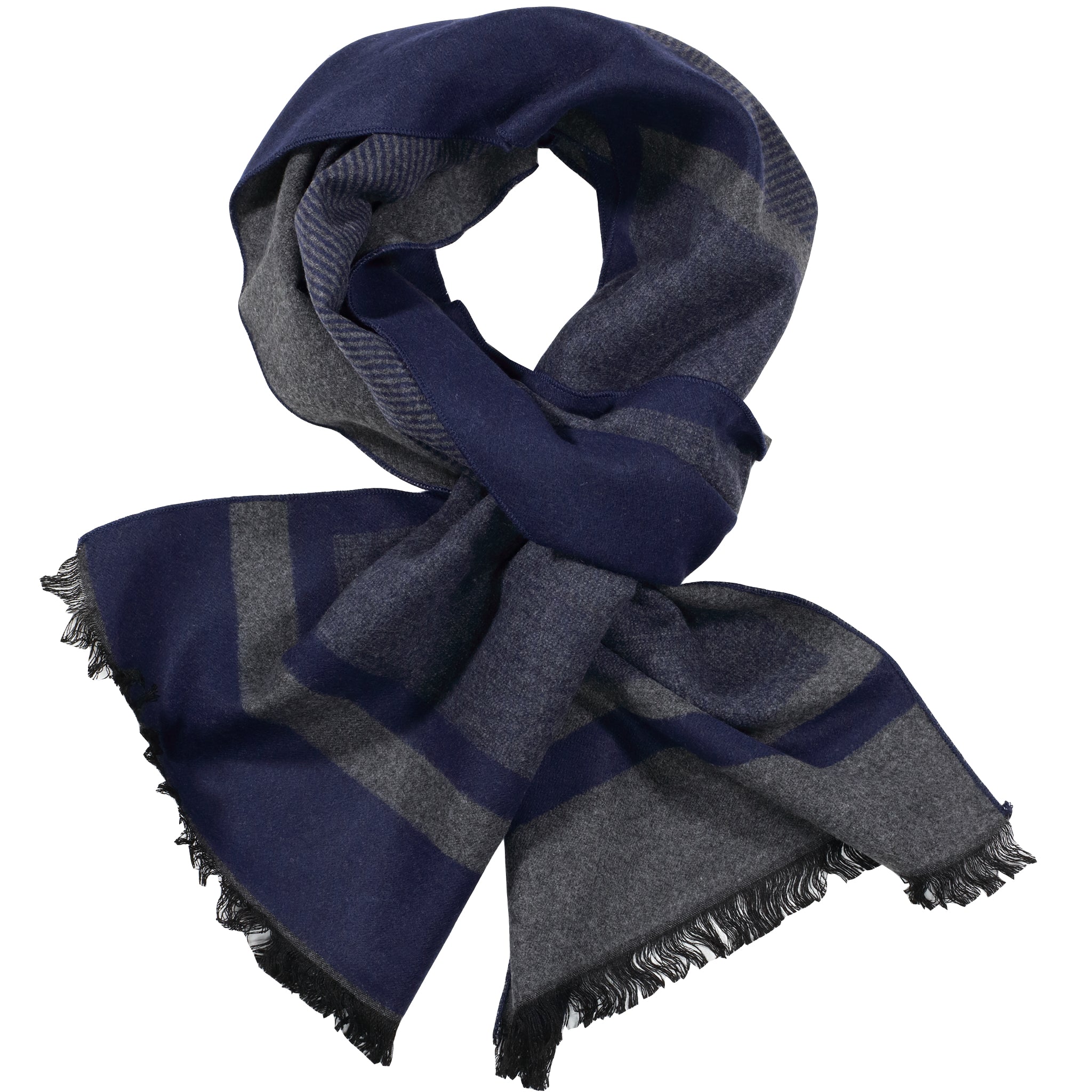 Navy & Grey Pattern Scarf