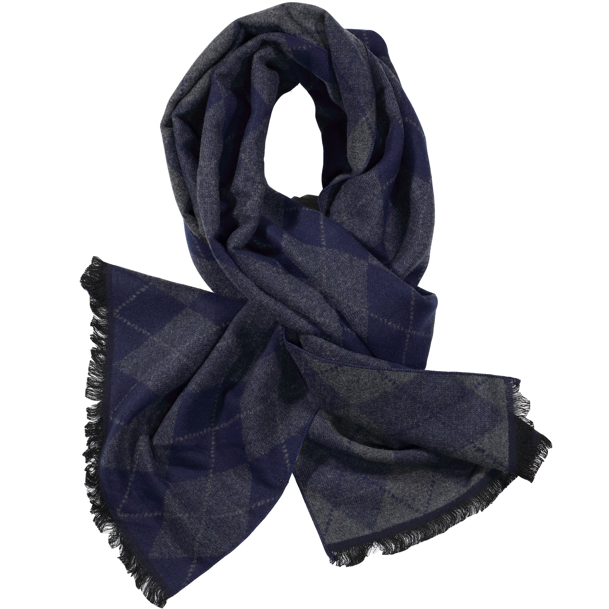 Blue & Grey Diamond Scarf