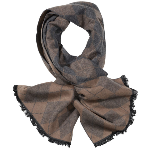 Grey & Brown Diamond Scarf